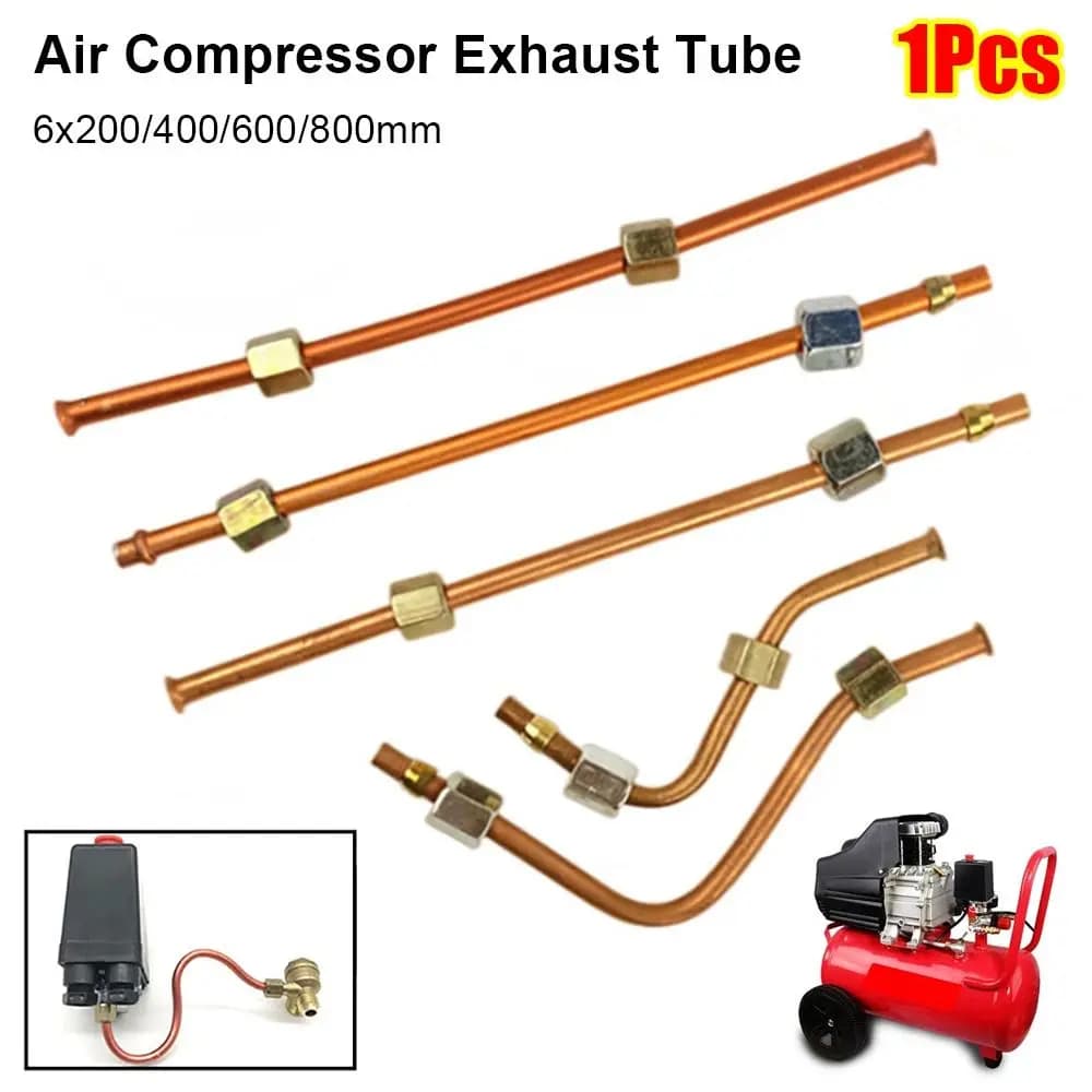 1 pz tubo di scarico del compressore d'aria in alluminio placcato rame 200/400/600/800mm tubo flessibile della valvola limitatrice di pressione tubo aria linea