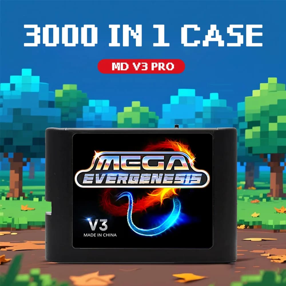 3000 in 1 Mega Genesis V3 Pro con scheda TF da 4 GB Scheda di gioco EDMD per console di gioco SEGA Genesis Mega Drive Master System