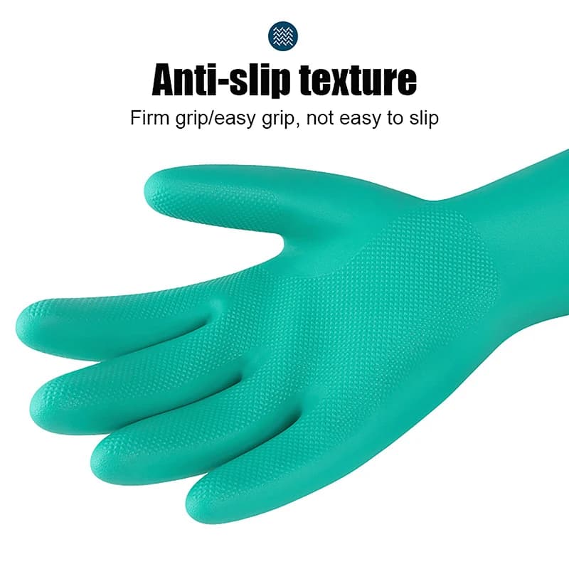 Guanti in nitrile spesso senza lattice - Guanti a maniche lunghe impermeabili resistenti agli acidi chimici per la pittura chimica da giardinaggio
