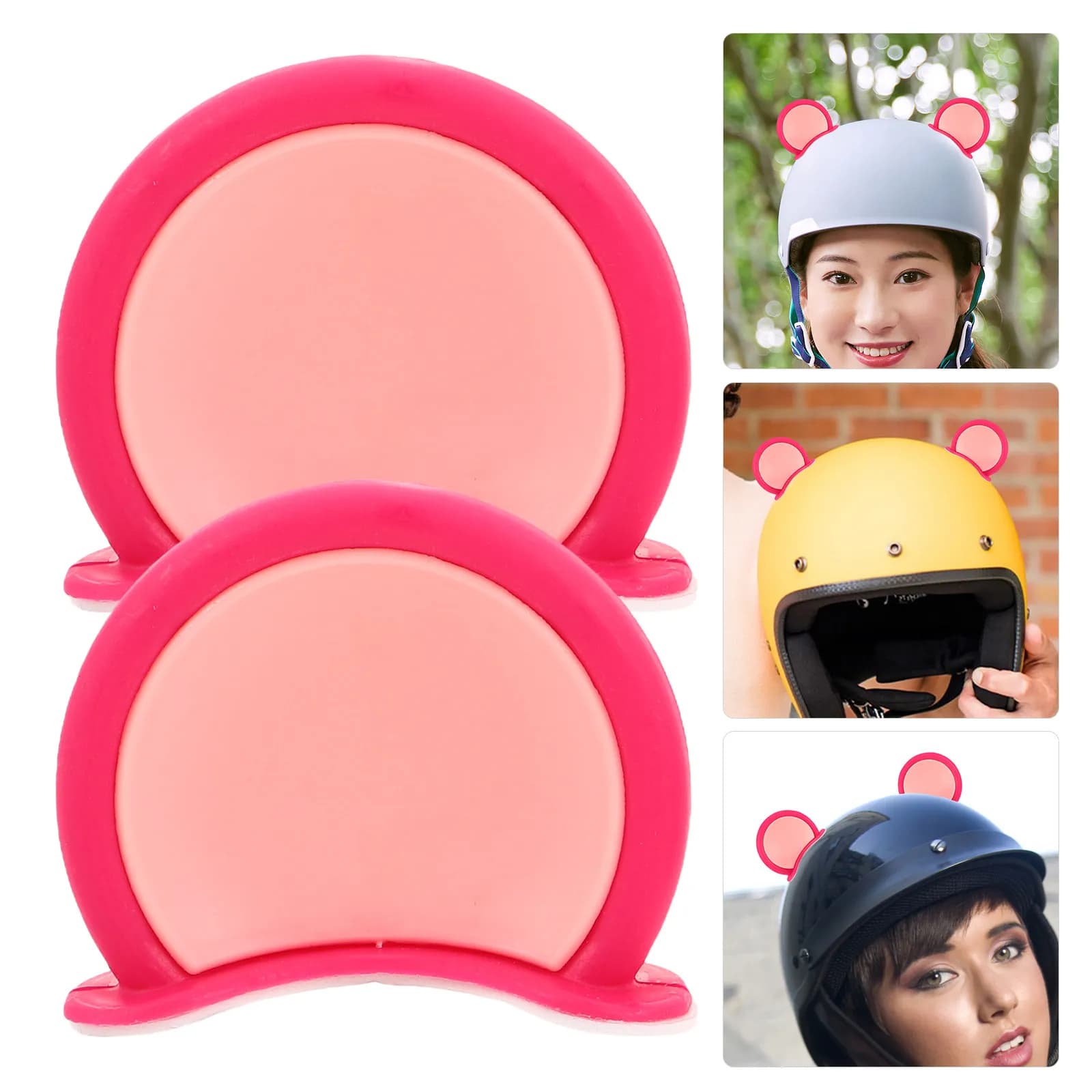 12Pcs Bear Ear Decor for Scooter Motorcycle Electric Bike Helmets Self-Adhesive Cute Decorative Ears PVC Weatherproof