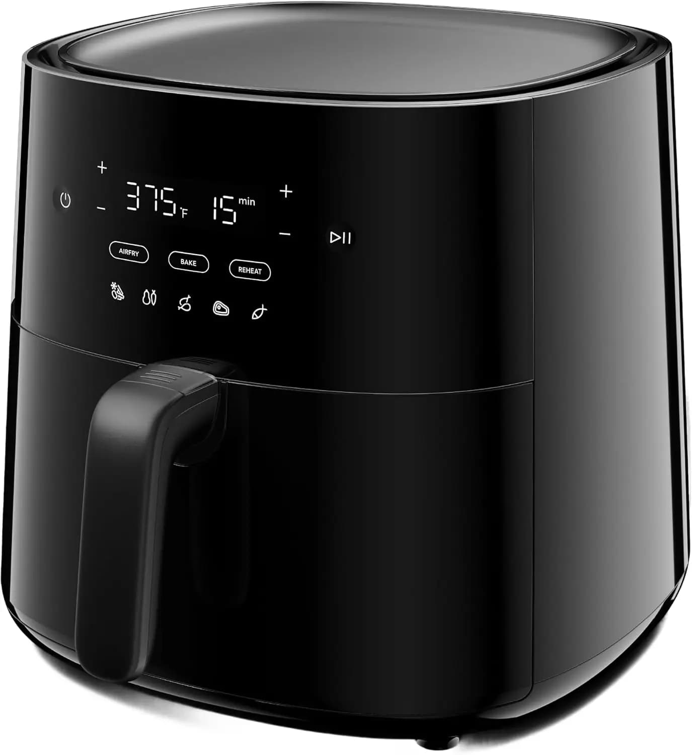 5.3 QT Air Fryer Large Capacity, Digital Display, 3-in-1, 3 Cooking Modes, 5 Recipe Presets, Automatic Shake Reminder, PFAS-Free