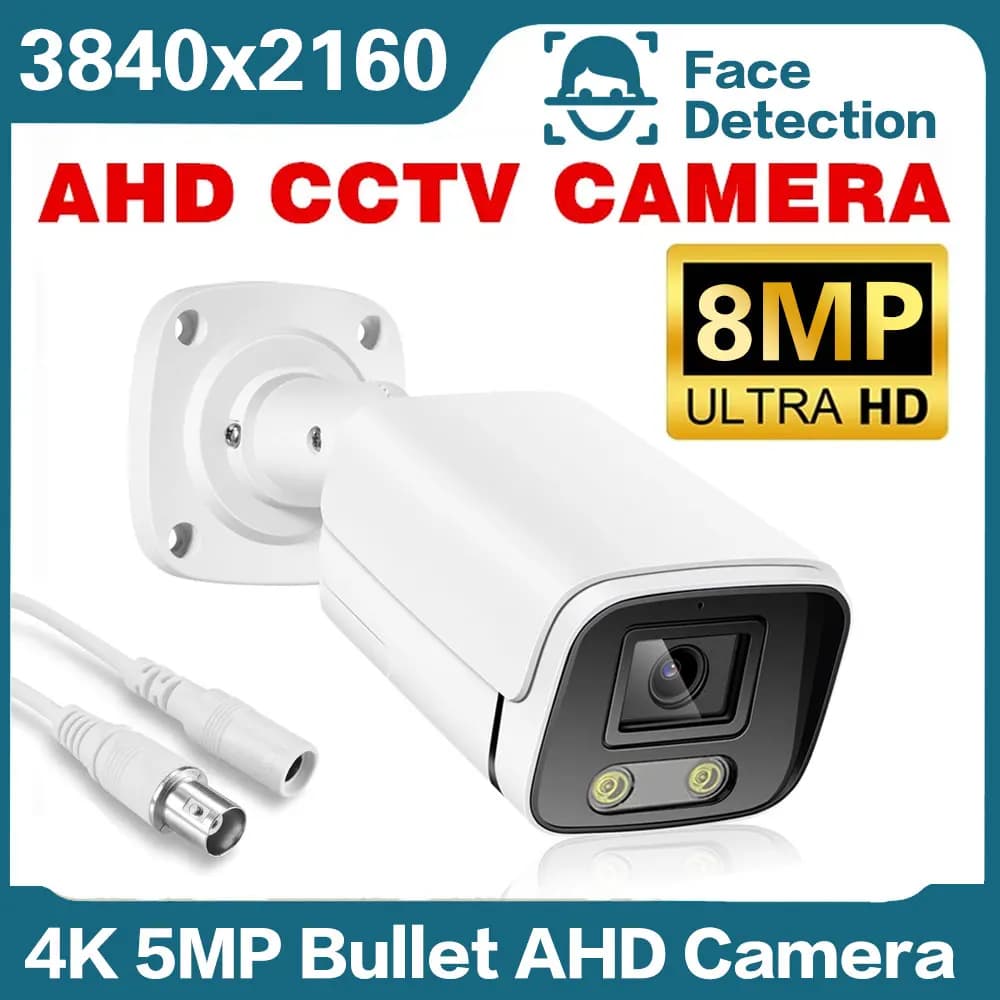Telecamera di sicurezza per visione notturna a colori da 8mp per esterni 4K IP66 telecamera di videosorveglianza CCTV AHD per esterni HD 8MP 5MP Bullet IP Cam