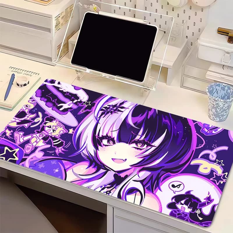 Tappetino per Mouse da Gaming XXL con Simpatica Ragazza Anime Scrittrice, Base Antiscivolo in Gomma, Tappetino da Tavolo per Tastiera del Computer, Tappetino per Laptop e Ufficio