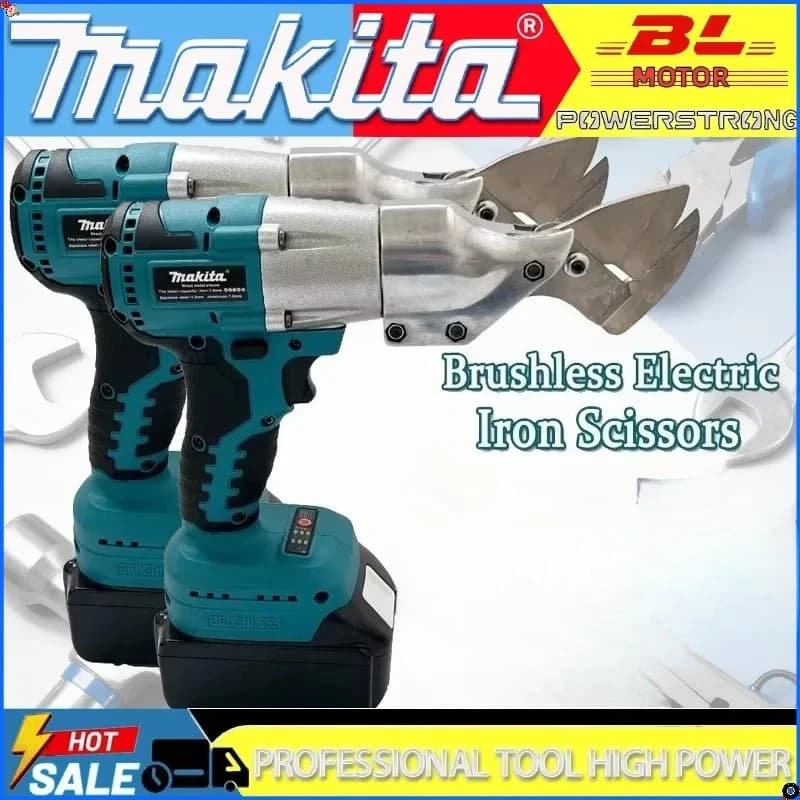 Forbici Elettriche Senza Fili Makita, Macchina Professionale per Taglio Metalli, Cesoia Ricaricabile Brushless 18V