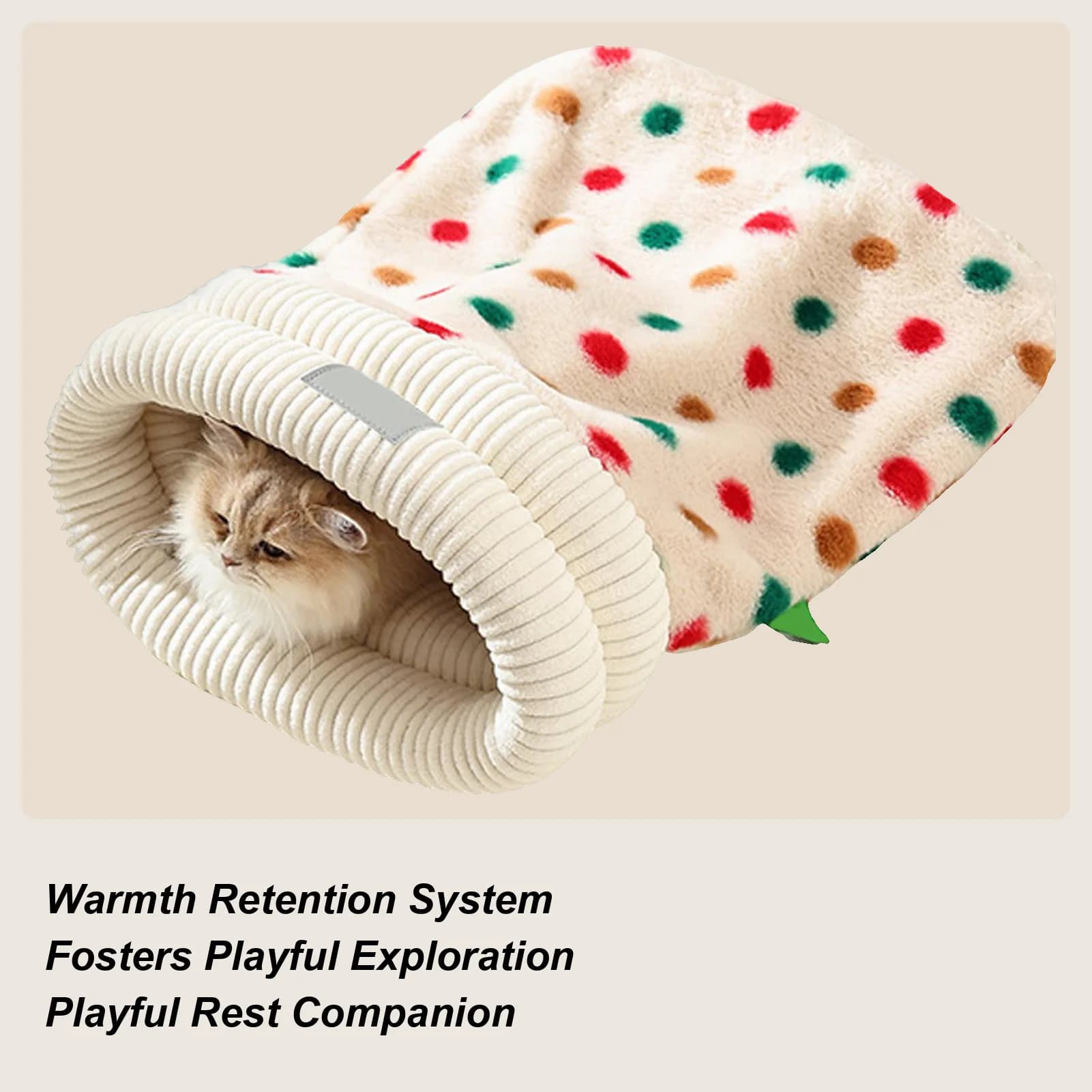 Hot closed cats sleeping bag for pets winter cave for cat tunnel for house farm apartment bedroom Christmas New Year