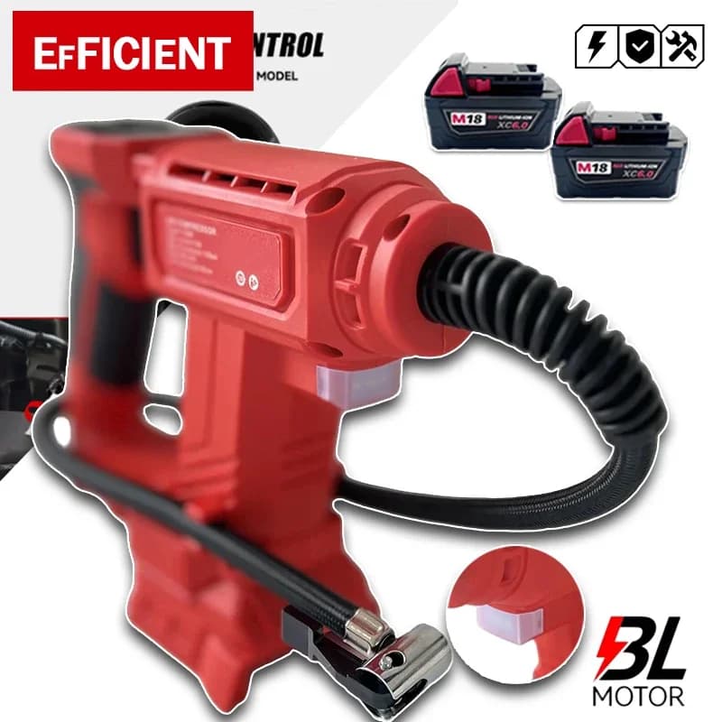 Pompa ad aria portatile senza fili per batteria Milwaukee 18V, compressore d'aria per pneumatici auto con display digitale, pompa gonfiabile per