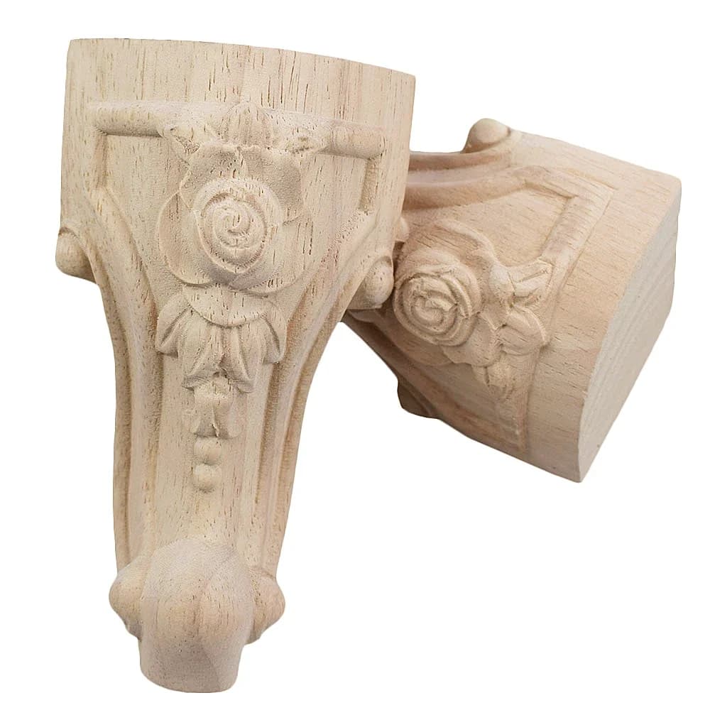 1PC Gambe del divano in legno massello Piedi Sostituisci mobili intagliati in legno Tavolo da pranzo Divano letto Armadietto Letto Mobili Livello Piedini di ricambio