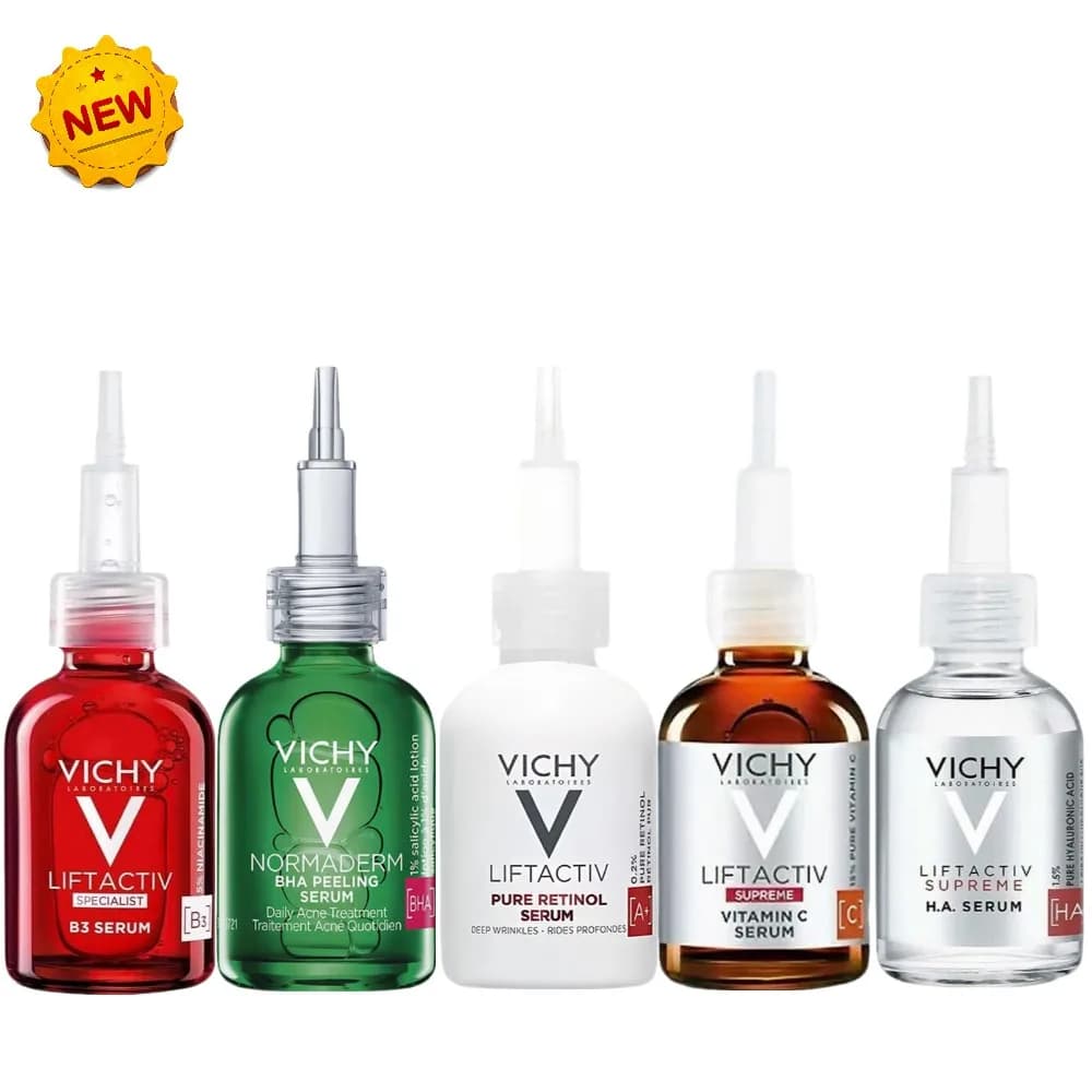 Siero Rassodante Vichy Serie Retinolo Acido Ialuronico VC Illuminante Anti-Macchie Scure Effetto Lifting Idratante Uniformante Leggero