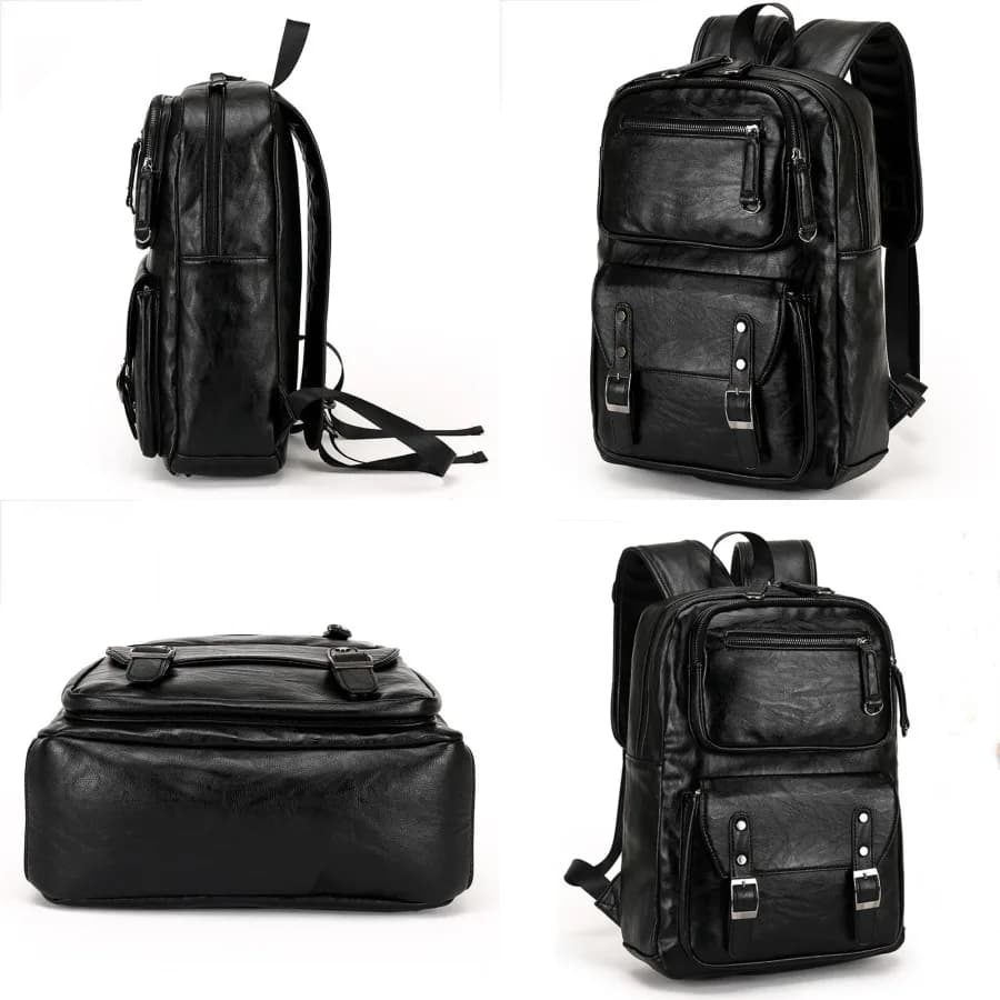 daNew Style daNew Men's Leather Bag, Men's Backpack, Big Capacity Casual Business Travel Bag, Fashionable Computer Travel Bag