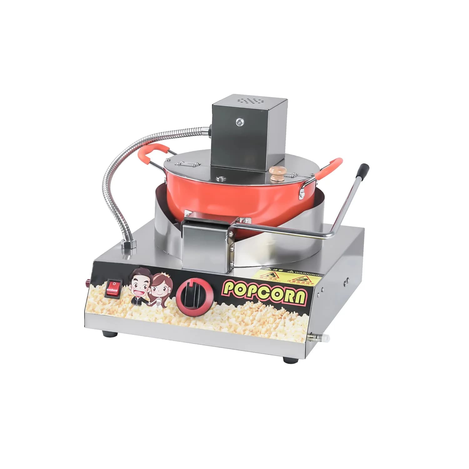 Macchina per popcorn a gas portatile commerciale Mini macchina per popcorn GPL con bollitore antiaderente per macchina per snack