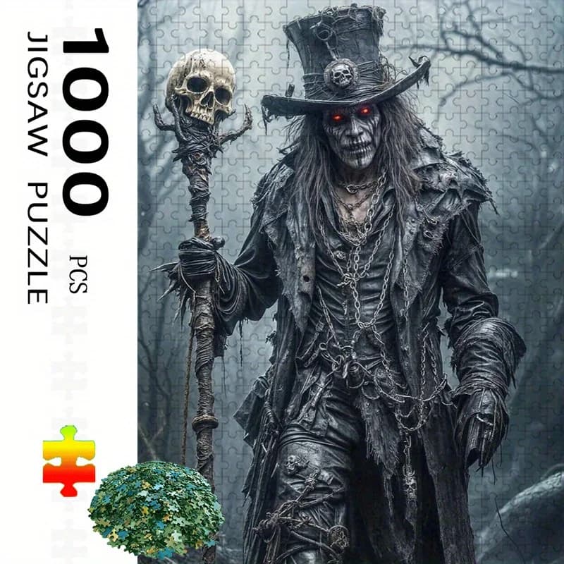 [Puzzle da 1000 pezzi Voodoo Priest] Puzzle da 1000 pezzi Voodoo Priest - Dark Fantasy Gothic, colori misti vibranti, auto resistente ai graffi