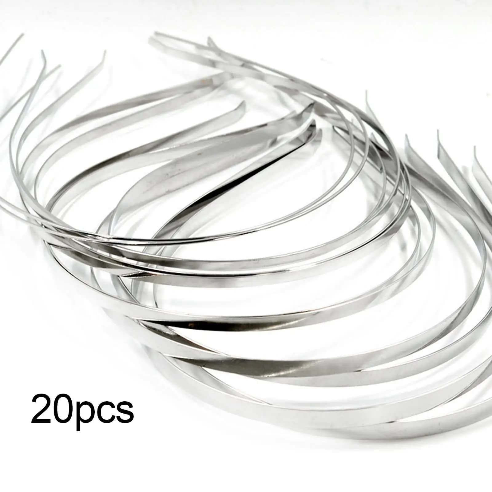 Fascia per capelli in metallo liscio da 20 pezzi, struttura in filo resistente, fascia per capelli da donna in ferro, cerchi per capelli vuoti, per forniture fai da te, regalo sportivo di compleanno