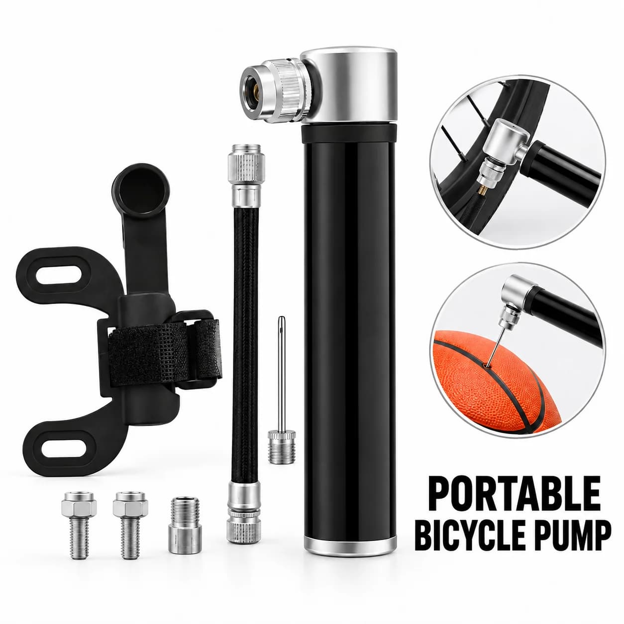 Mini Bike Pump Portable High Pressure Bicycle Air Pump Aluminum Alloy MTB Road Bike Tool Cycling Accessories
