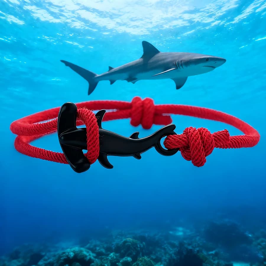 Nuovi amanti degli animali marini Bracciale squalo per uomo scorrevole regolabile 7 colori Grado A 3mm Stringa sottile Braslet Pulseria Hombre