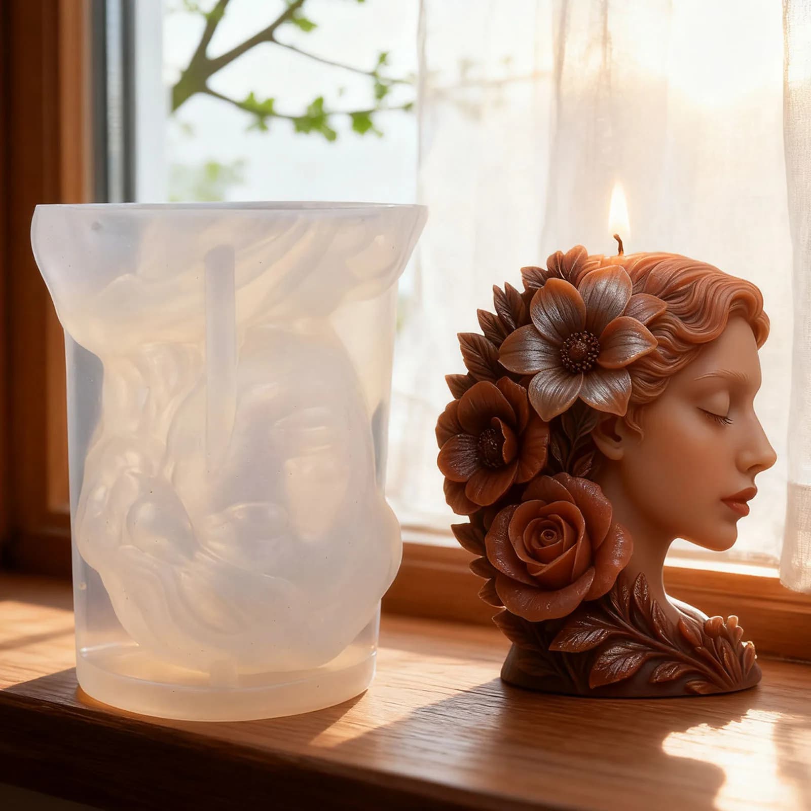 Stampo per meditare Stampo per candele per aromaterapia morbido Stampo per ornamento di rosa flessibile per gelatine e cubetti di ghiaccio