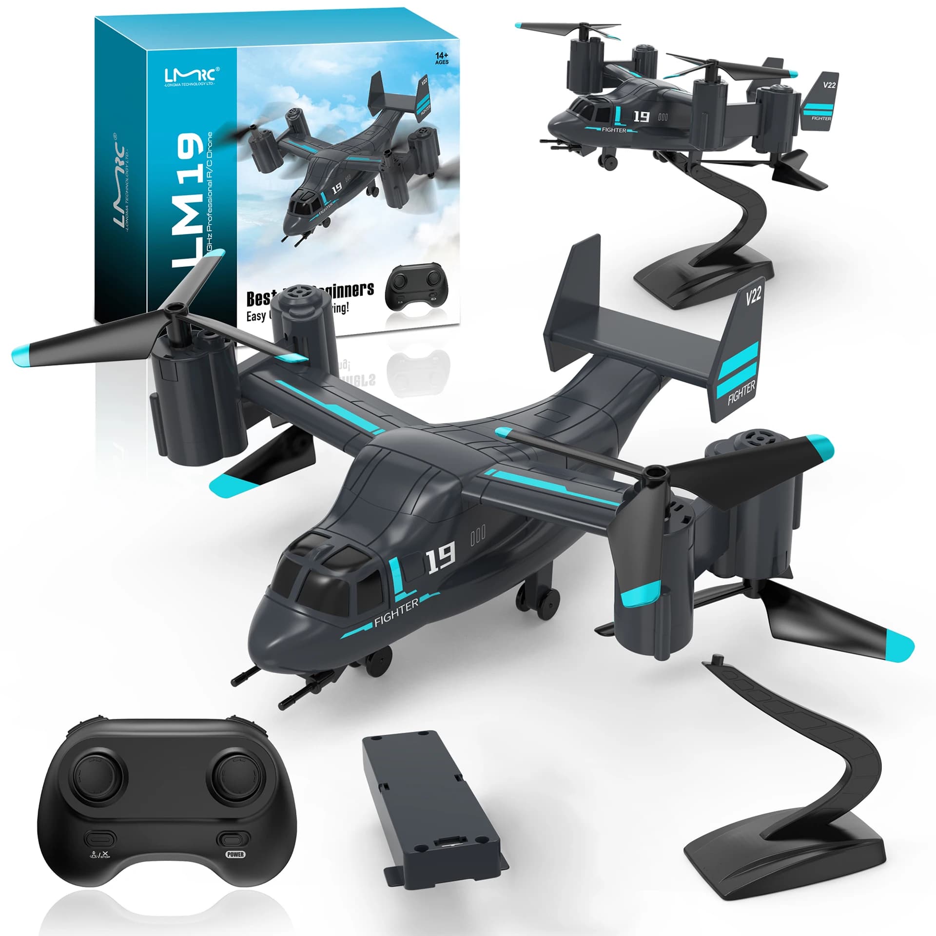 Drone Elicottero Telecomandato con Telecamera 480P, Quadricottero da Combattimento Osprey, Droni RC per Bambini, Giocattoli Aerei, Regali