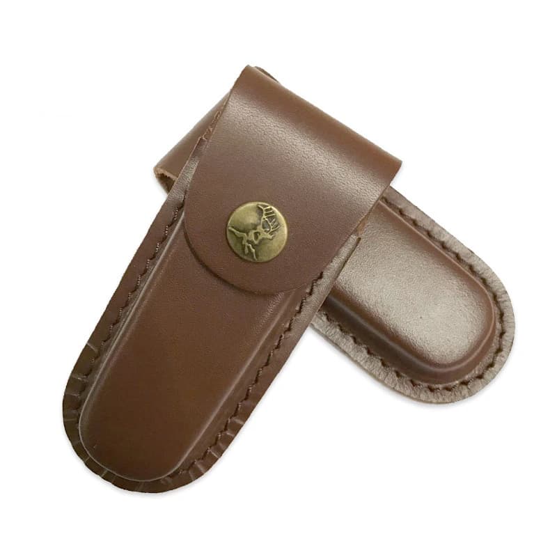 Attrezzo da esterno alla moda Coltello pieghevole Porta torcia Fodero in pelle Carry Belt Loop Pocket Hunt Camp Case Multi Holster Pouch Bag