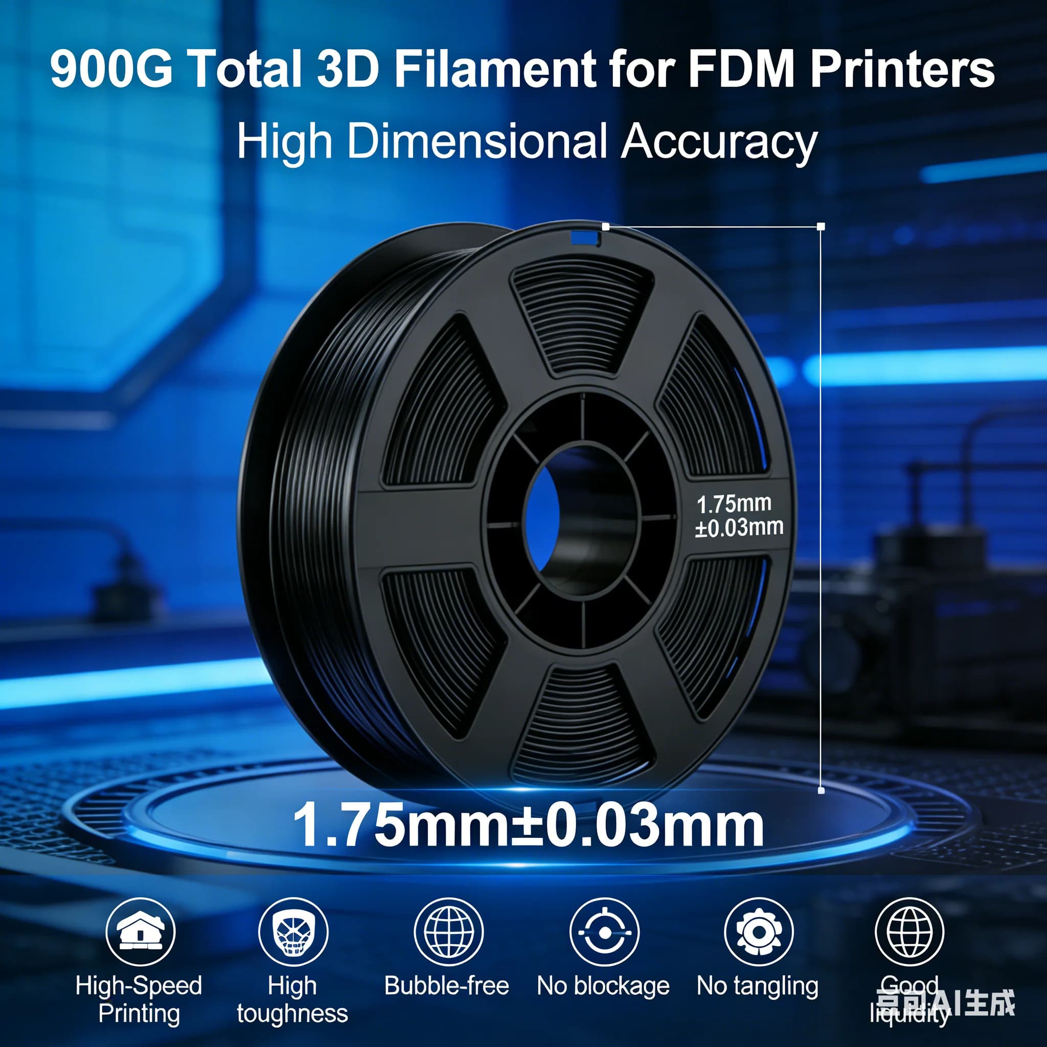 Filament TPU 300G 1.75mm for 3D Printer, Bubble-Free Flexible Filament, Plastic Material 95A, TPU Filament for Most 3D Printers