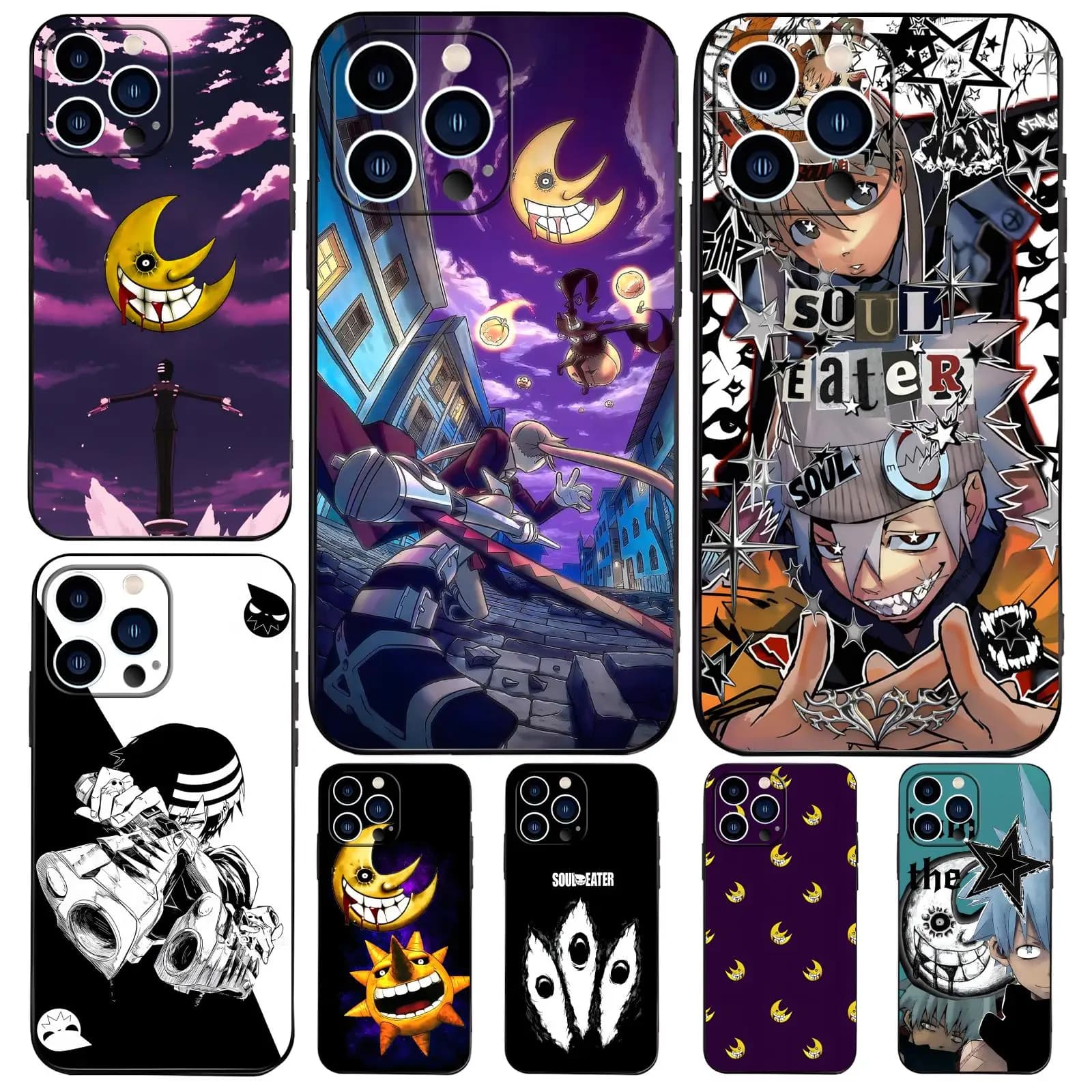 Anime SOUL EATER Phone Case For iPhone17 16 16e 15 14 13 12Plus Mini Pro Max Anti-Drop Soft Black Case