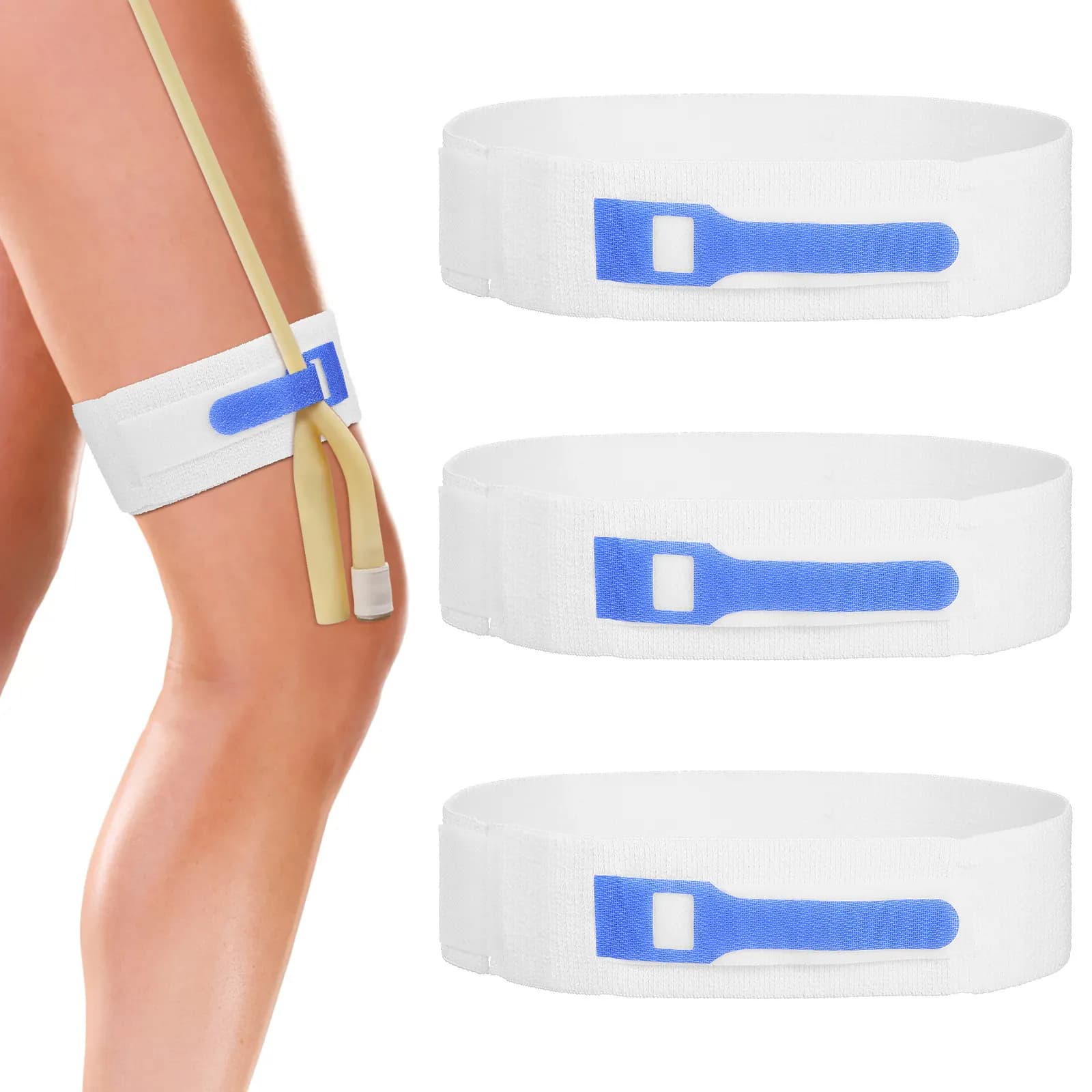3Pcs Catheter Fixation Belt High-Quality Nylon Cotton Adjustable Reusable Washable Urine Bag Strap for Men Women Daily Use Sleep