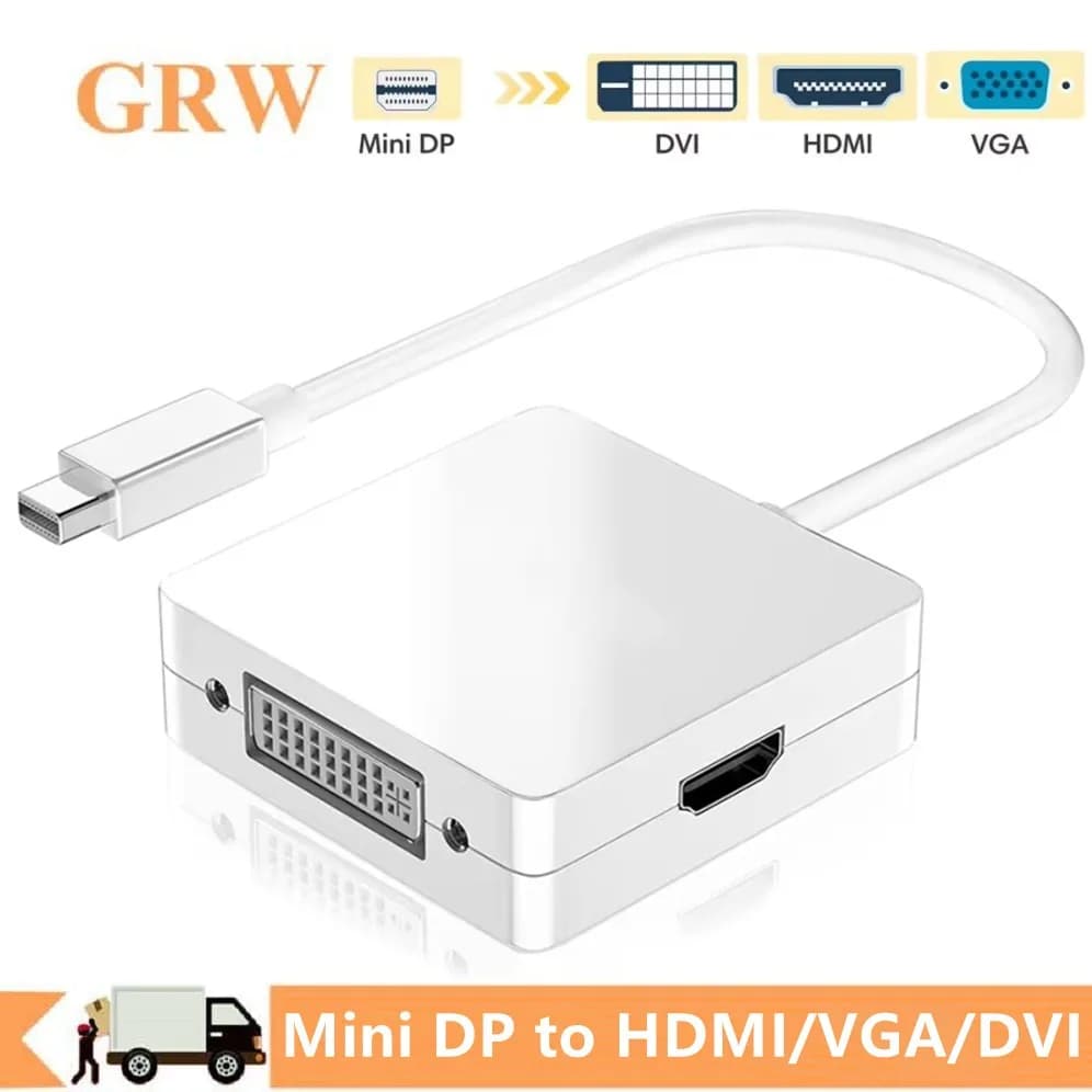 Convertitore Mini DP a HDMI DVI VGA 3 in 1 Mini Displayport a VGA HDMI DVI per MacBook Pro Air Adattatore Apple iMac Thunderbolt