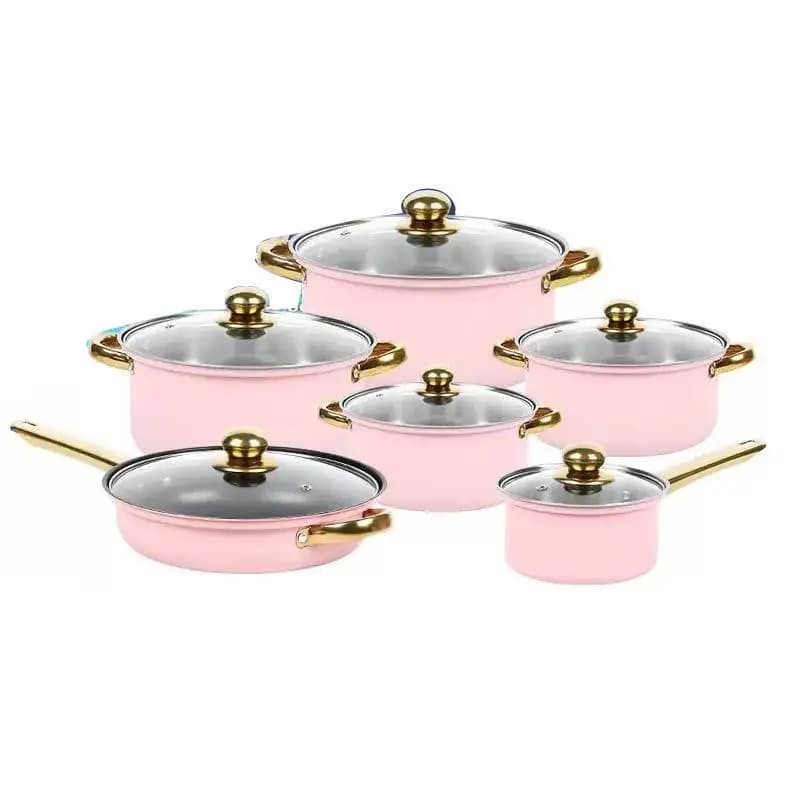 Set da 12 pezzi + pentola per latte, pentola per zuppa, padella, set combinato, set di pentole