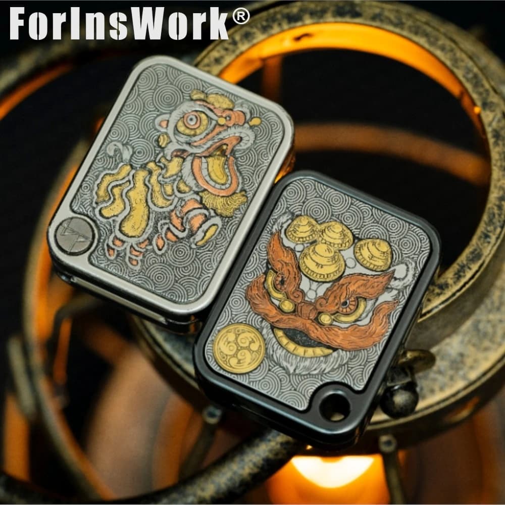 BPMODS EDC Lion Patch I Nove Palazzi Griglia SS Meccanico Dritto Push Slider Scrivania da Ufficio Fidgets Slider Tavolo Giocattoli