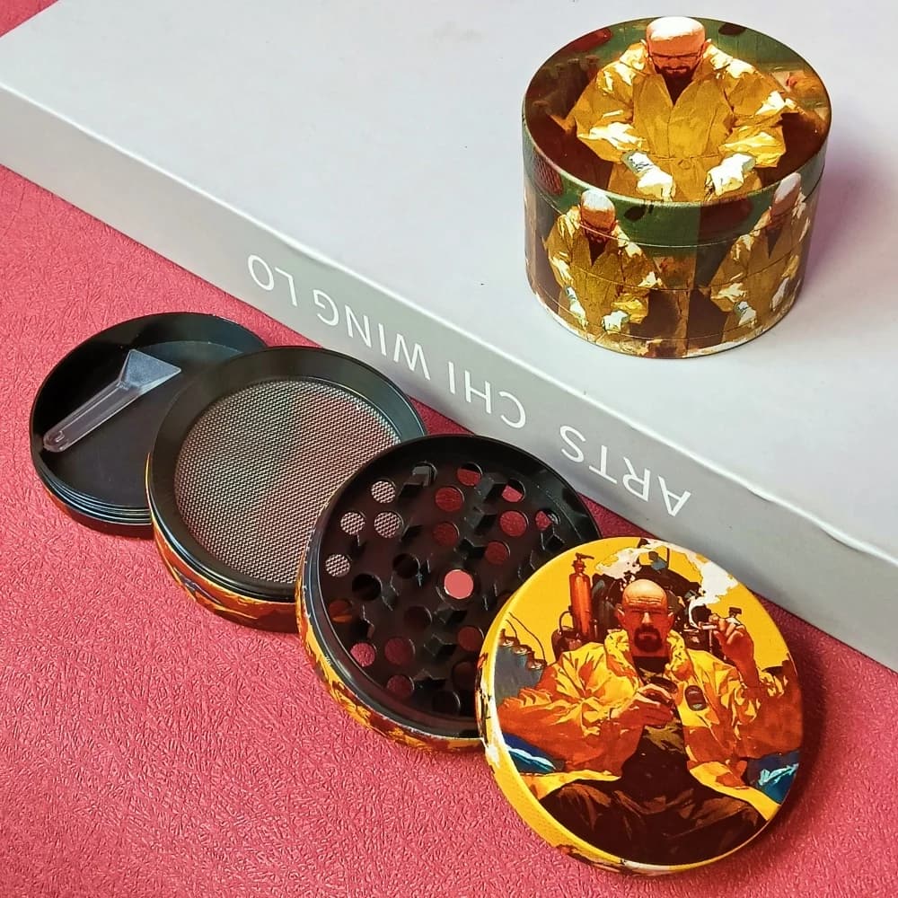 2in Man Herb Grinder Gridner Mulino in metallo Spezie Manuale 4 strati Pestello Malta Sale Pepe Tabacco Erba cruda Fumo Strumento per sigarette