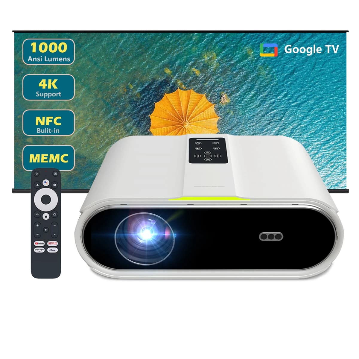 Proiettore tascabile per telefono cellulare esterno laser 4K Mini video Proiettore TV 1080P da 30000 lumen Home Theater
