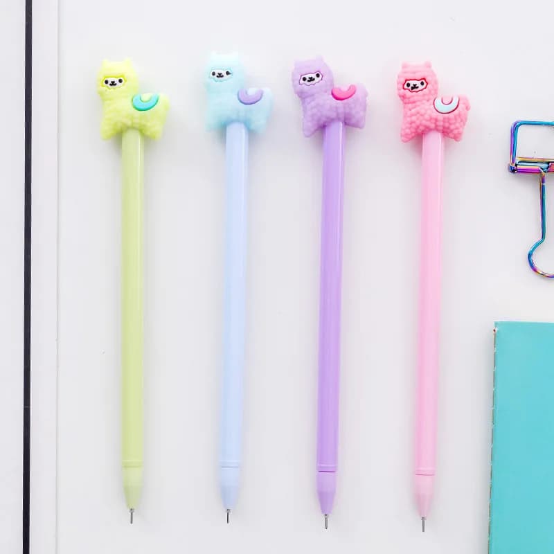 8 pezzi casuali Kawaii Alpaca Cartoon penne a inchiostro gel forniture per scrittura per ufficio scolastico cancelleria regalo penne carine