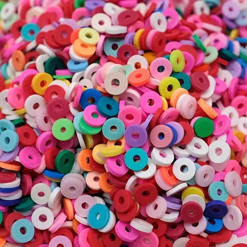 1000pcs，6mm（0.236in）， Mixed color polymer clay beads in bulk, used for jewelry making, DIY jewelry bracelets, accessories