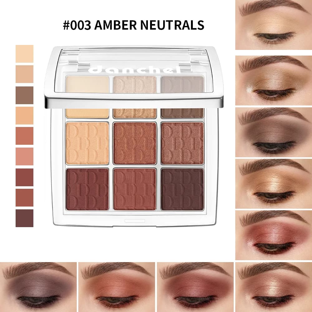 9 Color Earth Tone Eyeshadow Matte & Shimmer Palette Lying Silkworm Highlighter Soft Natural Daily Eye Makeup Kit