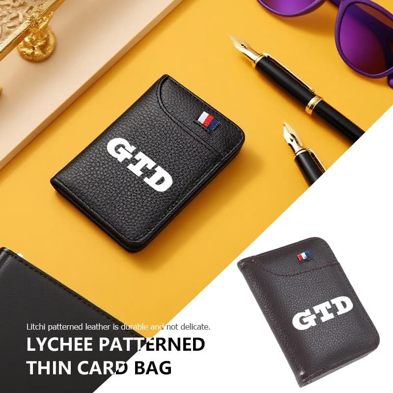 Leather Car Driver's License ID Card Wallet Litchi Pattern Purse For Volkswagen Golf 4 6 Tiguan Passat B5 B6 B7 MK4 MK5 MK6