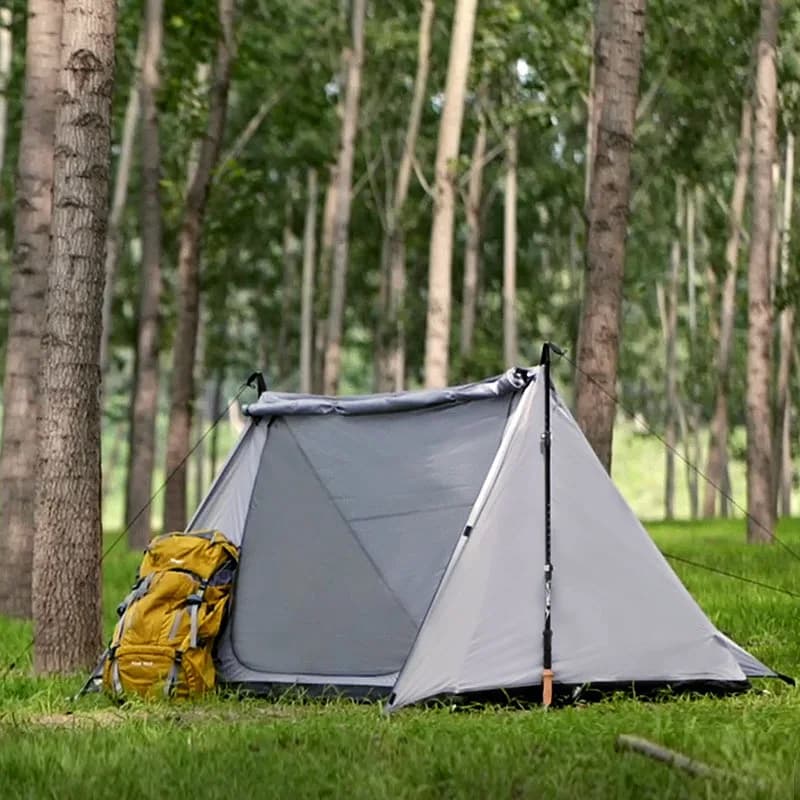 210T nylon camping tent for outdoor excursions, ultralight shelter for 1-2 people, 3 seasons (without pole)