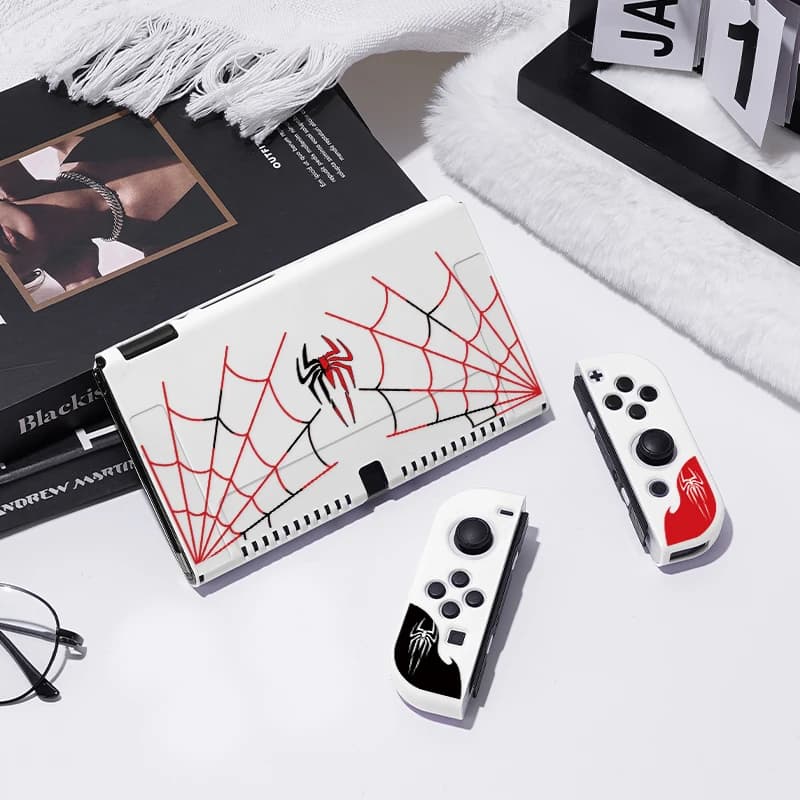 Custodia protettiva Spider per Switch Oled, cover sottile in TPU morbido per console Nintendo Switch e Joy-Con, accessori per giochi NS