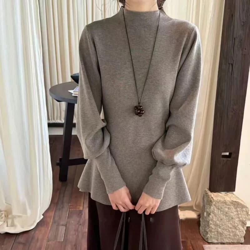 Maglioni a Maniche Lunghe Stile Casual per Giovani, Autunno Inverno, Lavorazione a Maglia, Stile Rilassato, Tinta Unita, Moda Coreana per Abbigliamento Femminile