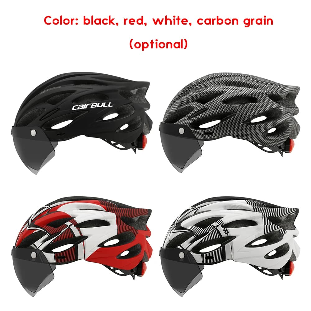Cairbull Road Mountain bike Riding Helmet Helmet With Lens And Brim Taillight Riding Helmet Riding Equipment Helmet With Lens