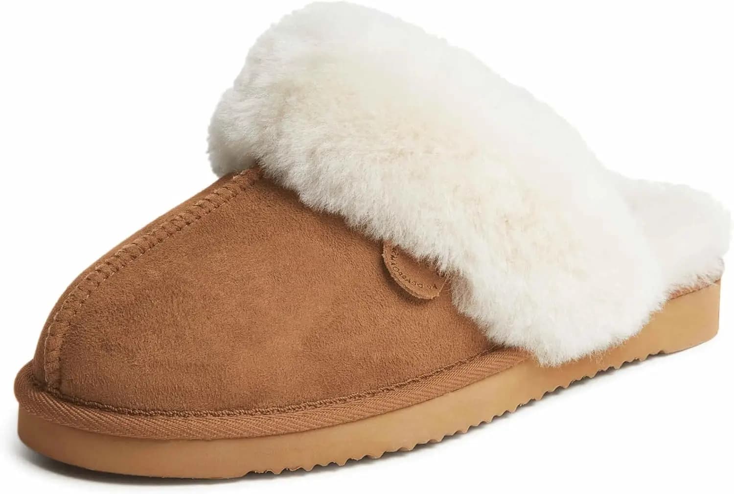 Pantofole da donna in vera shearling, comode ciabatte da casa per interni