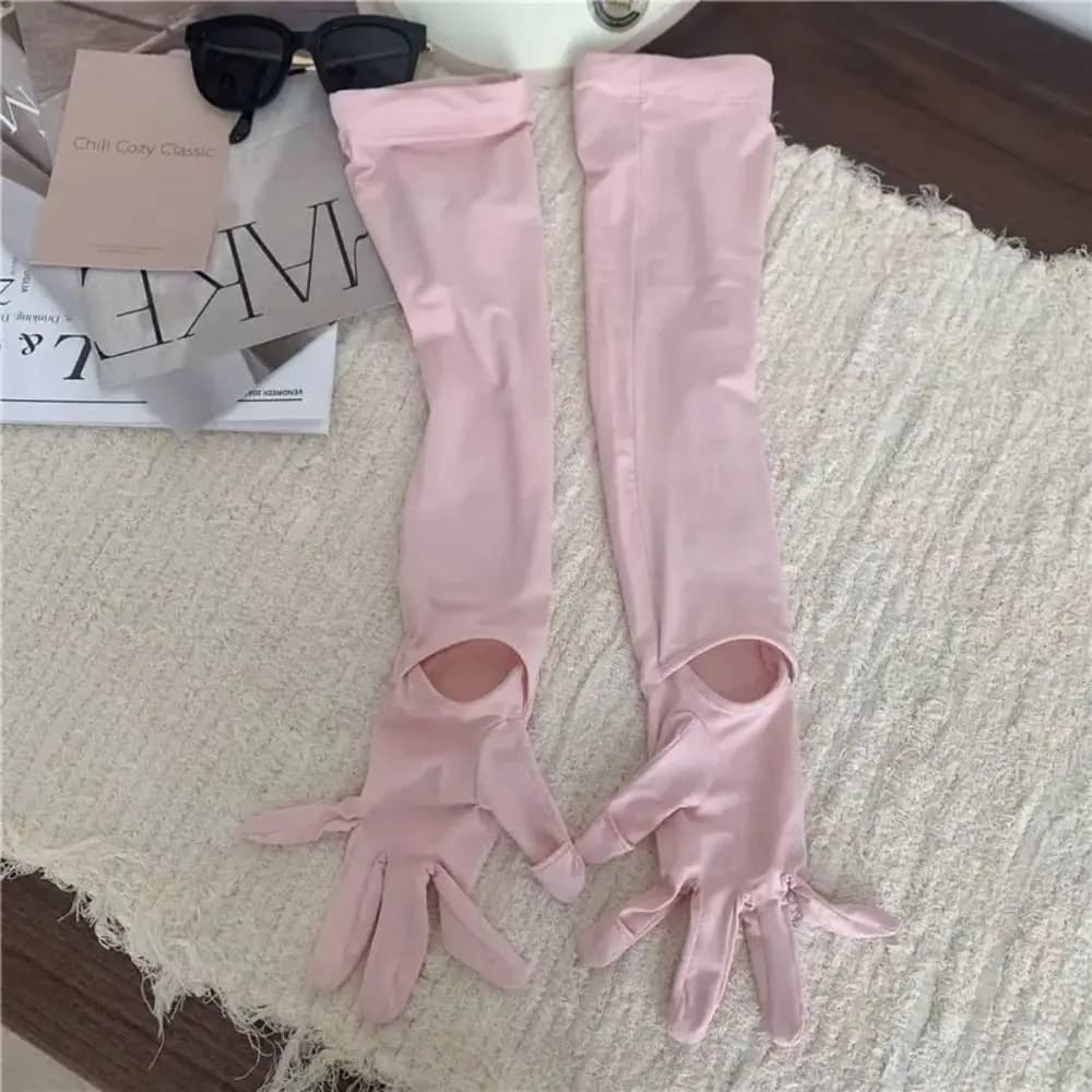 Gifts Dopamine Sunscreen Gloves UV Protection Thin Women's Long Gloves Ice Silk Arm Protector Sleeves