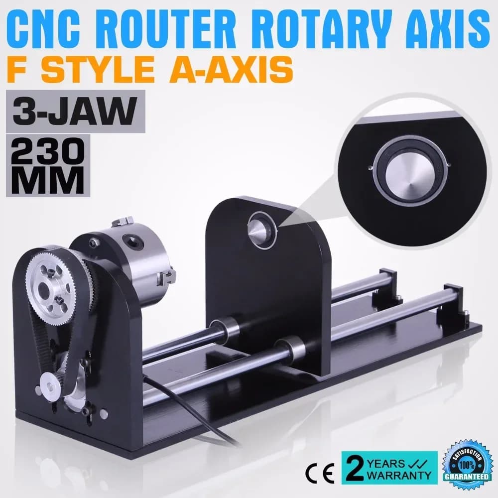 Asse rotante del router CNC SIHAO per macchina da taglio laser con incisore laser CO2 con asse A contropunta da 80 mm, attacco rotante
