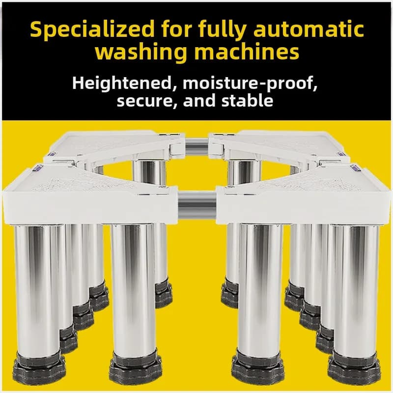 Stainless Steel Universal Washer Stand Base Frame High And Ultra High Leg Frame Anti Shock Pad High Support Frame for Drum An...