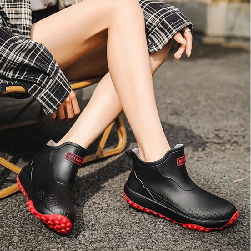 Ankle Rain Boots Women Slip Non Shoes Thick Outdoor Garden Work Shoes Durable Outdoor Boots Rubber Waterproof Footwear Men