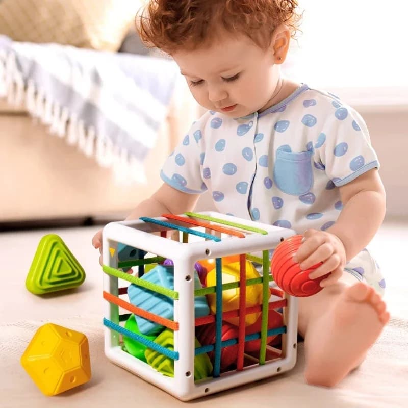 Stacking toys Motor Skills Training Educational Fun Baby Shape Sorter Cube Toy For Kids