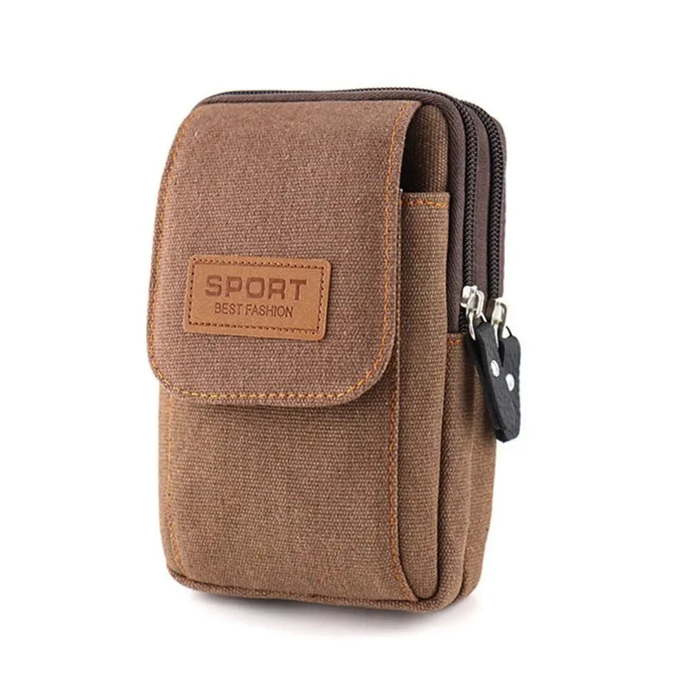 Phone Accessories Belt Waist Bag Canvas Men Phone Pouch Cellphone Pouch Phone Wallet Case Phone Belt Bag Mobile Phone Bag
