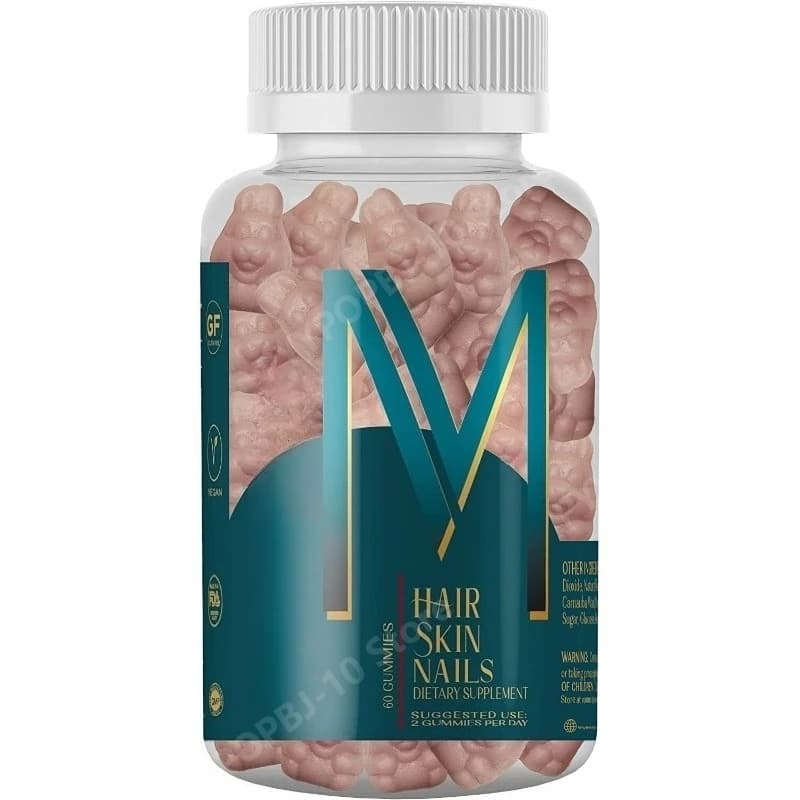 Integratore Vitaminico per Capelli, Pelle e Unghie, Biotina Multivitaminica, Supporto Nutrizionale Quotidiano, 60 Gommose