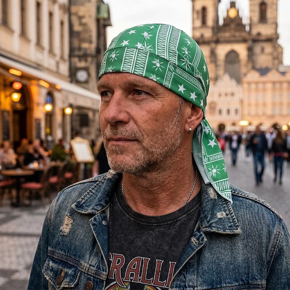 Lightweight Paisley Print Hijab Caps Quick Dry Breathable Pirate Hat UV Protection Comfortable Chemo Cap Running