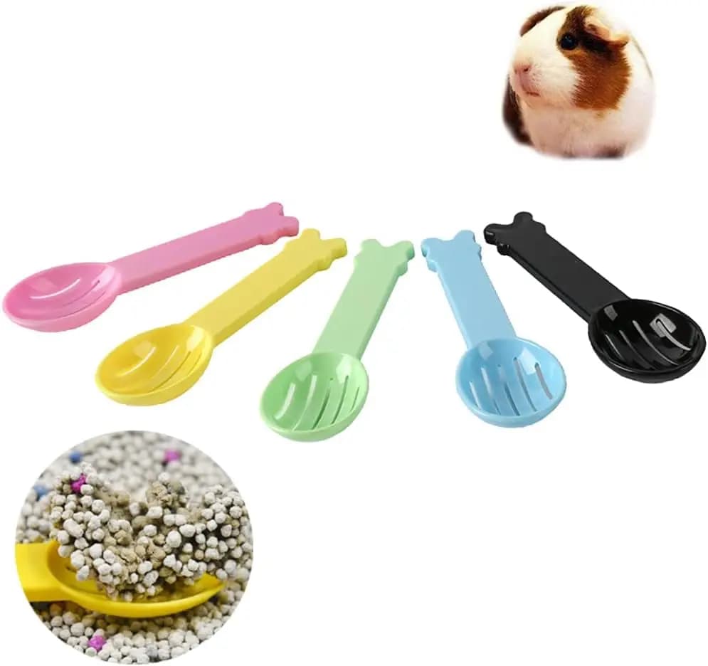 Set di 5 Palette per Lettiera di Piccoli Animali, Strumento di Pulizia in Plastica per Sabbia di Criceti
