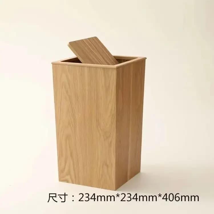 Large Capacity Wooden Trash Can Square Storage Bucket Large Wastebasket Waste Bins Garbage Can Trash Bin Garbage Bin Waste Cans