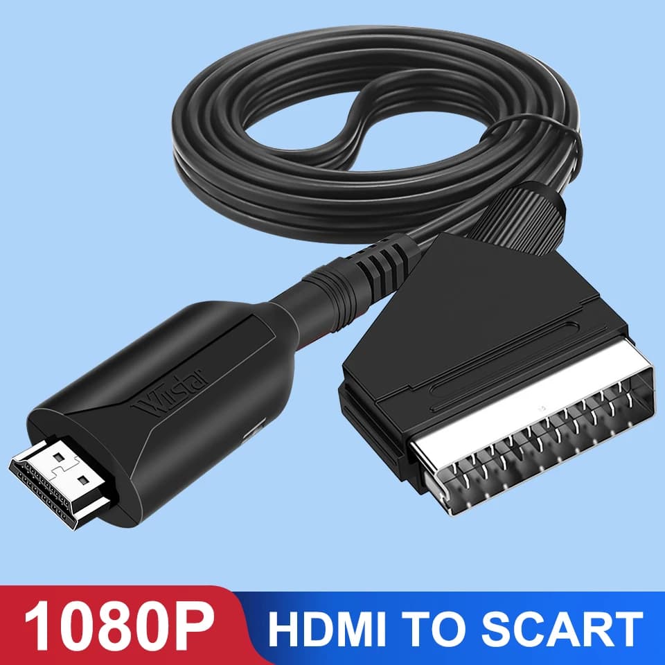 Video audio converter adapter from HDMI to SCART 1080P HDMI output input Scart for HDTV DVD Sky Box STB with USB power cord