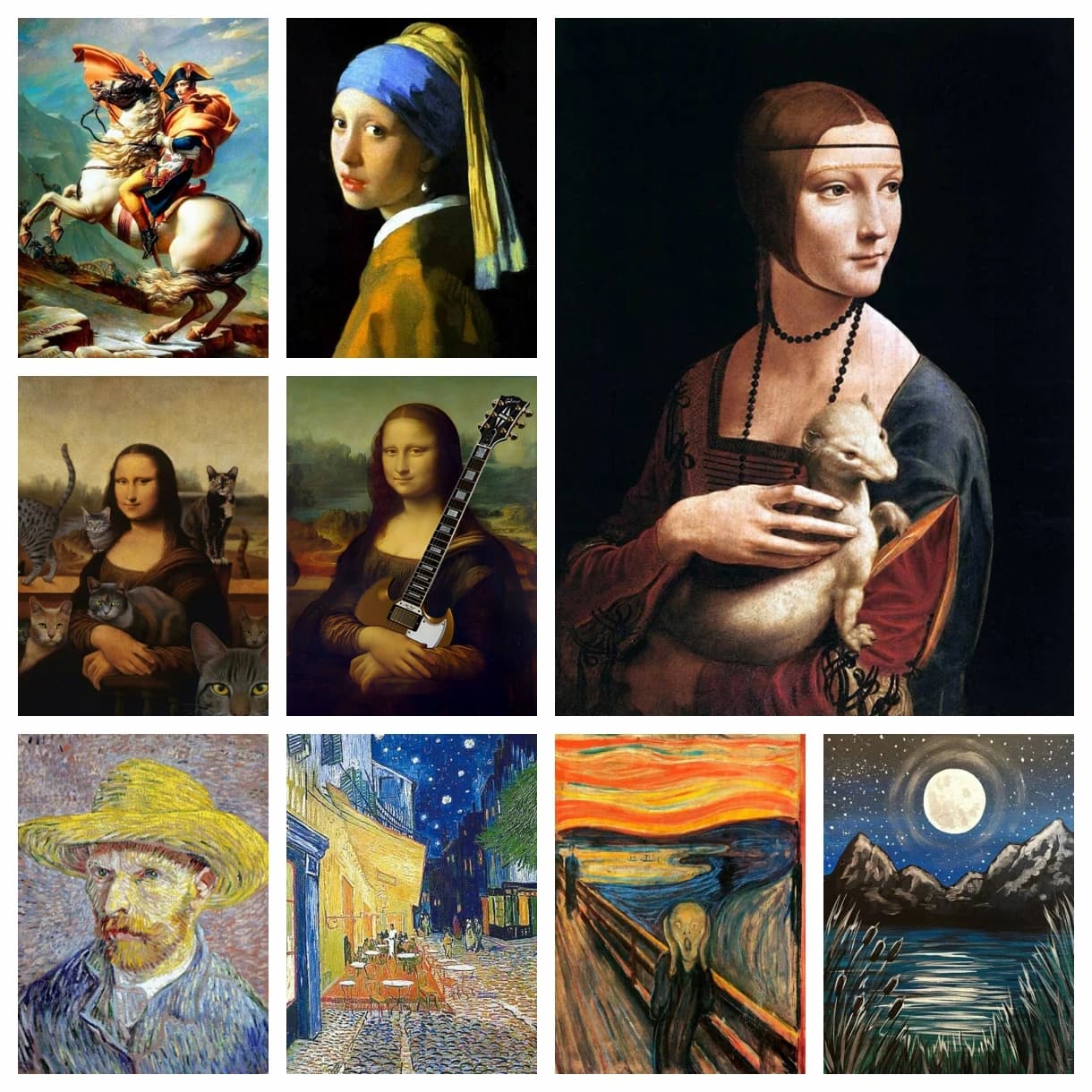 Mona Lisa Diamond Painting Arts Embroidery Famous Painting 5d Diy Mosaic Van Gogh Picasso Cross Stitch Kits Home Decor Nouveaute